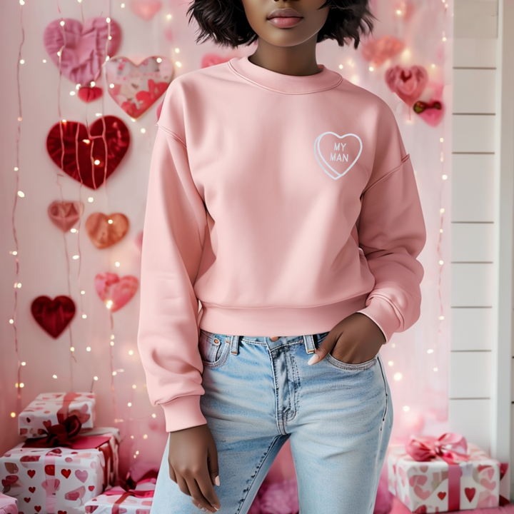 SWEETHEART EMBROIDERED CREW