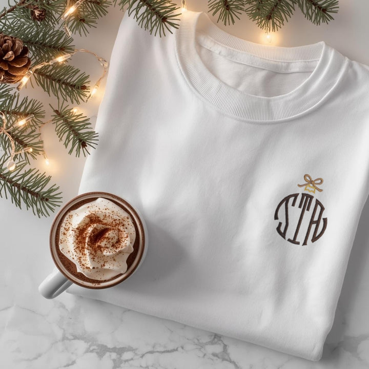 LUXE HOLIDAY MONOGRAM CREW