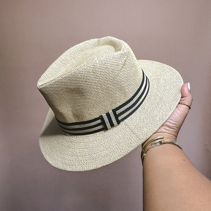 BERMUDA STRAW FEDORA HAT