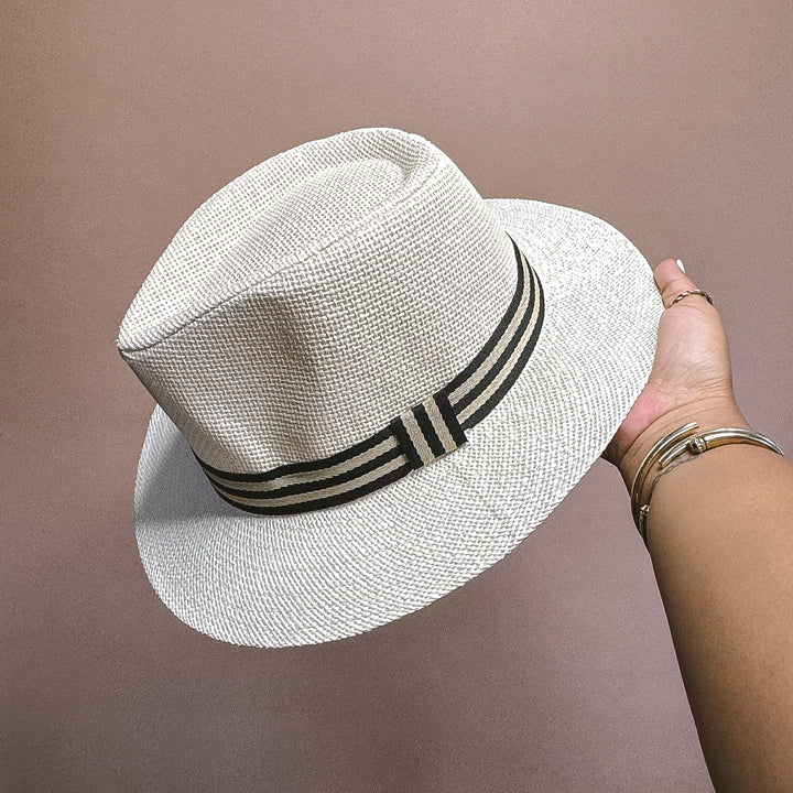 BERMUDA STRAW FEDORA HAT