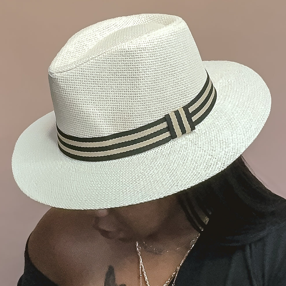 BERMUDA STRAW FEDORA HAT