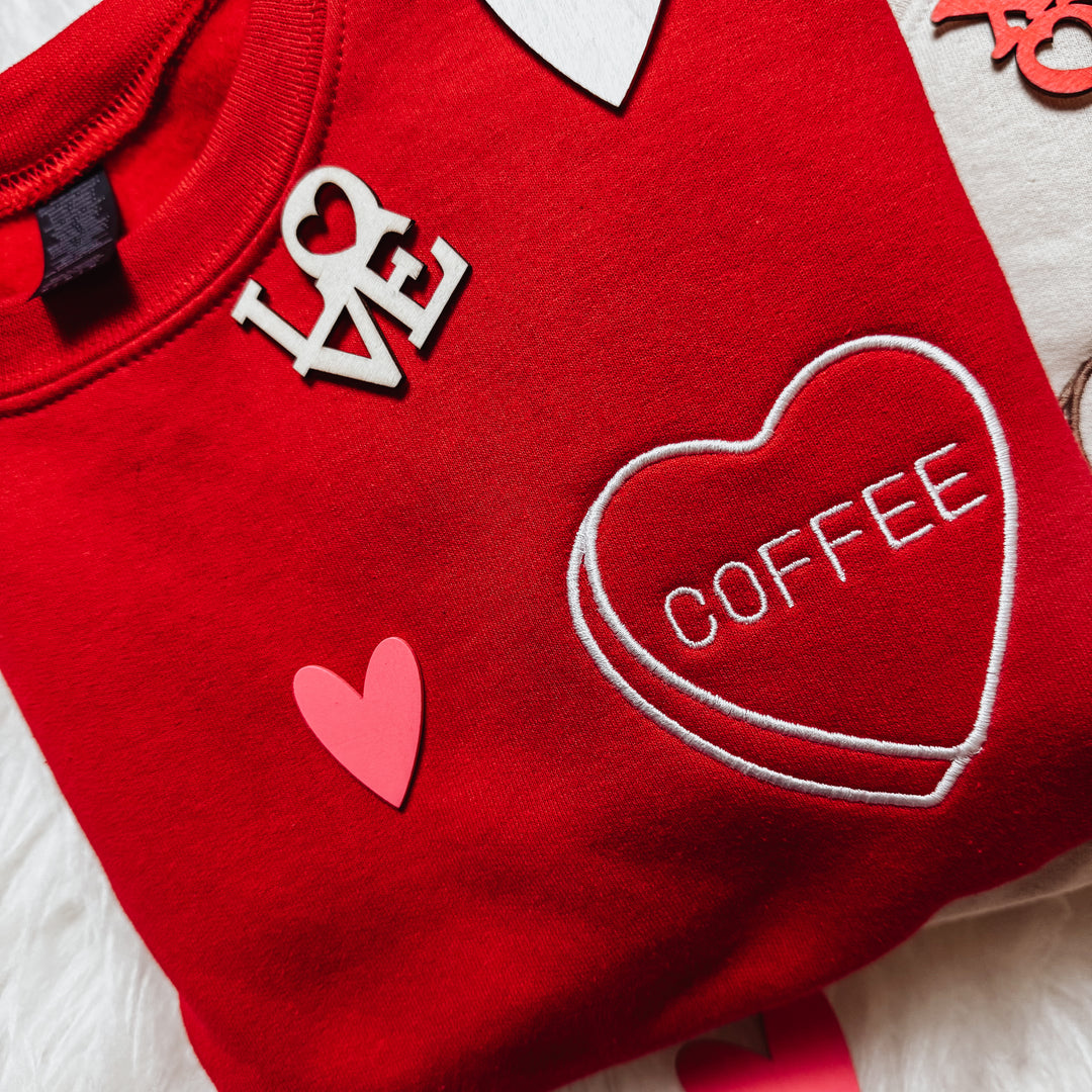 SWEETHEART EMBROIDERED CREW