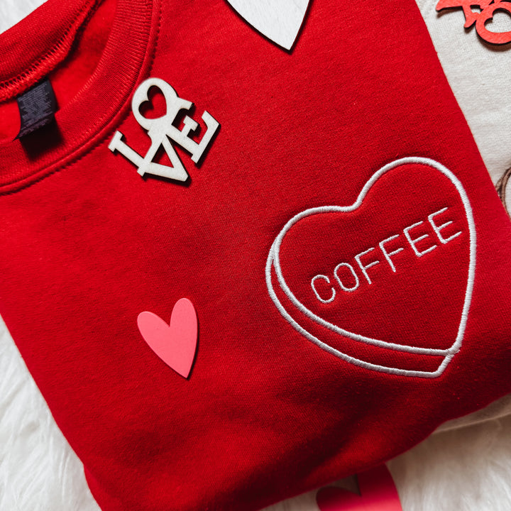 SWEETHEART EMBROIDERED CREW