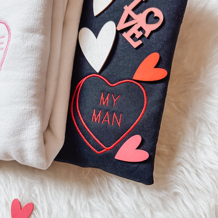 SWEETHEART EMBROIDERED CREW