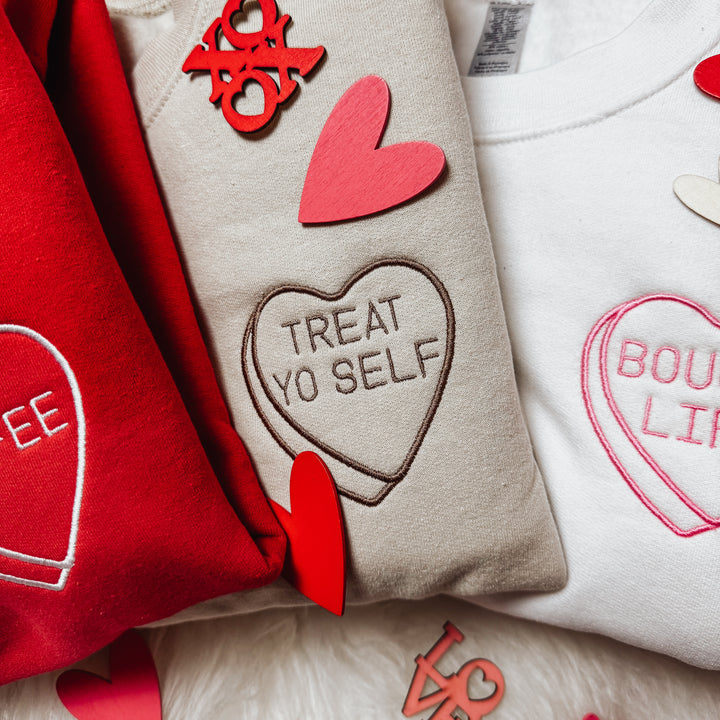 SWEETHEART EMBROIDERED CREW