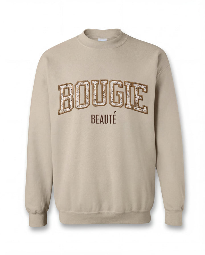 BOUGIE BEAUTY Applique' EMBROIDERED CREW