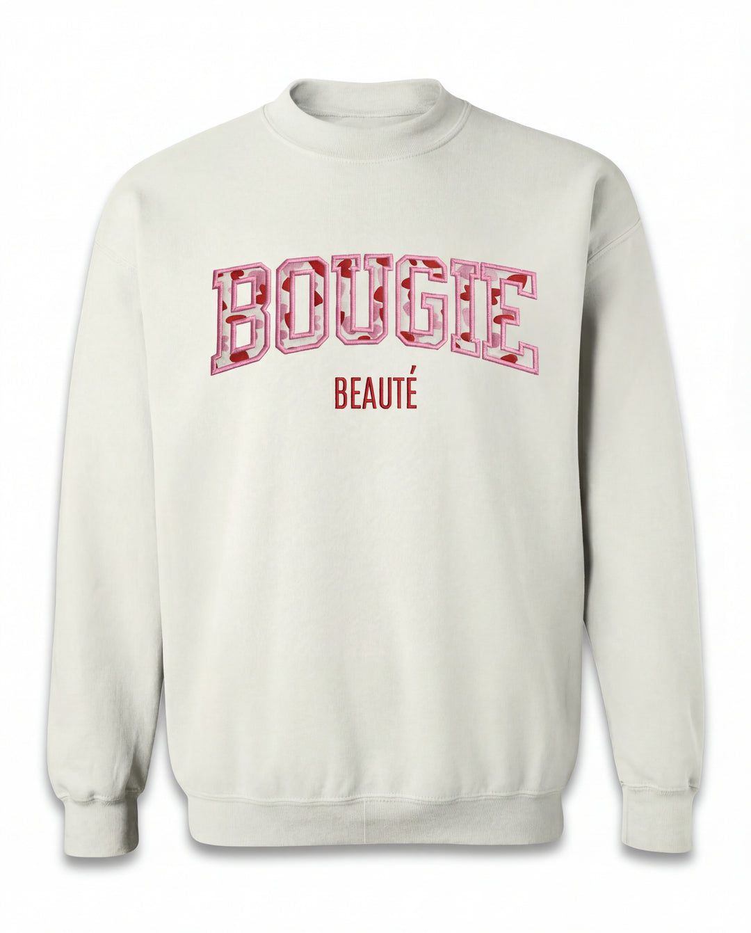 BOUGIE BEAUTY Applique' EMBROIDERED CREW