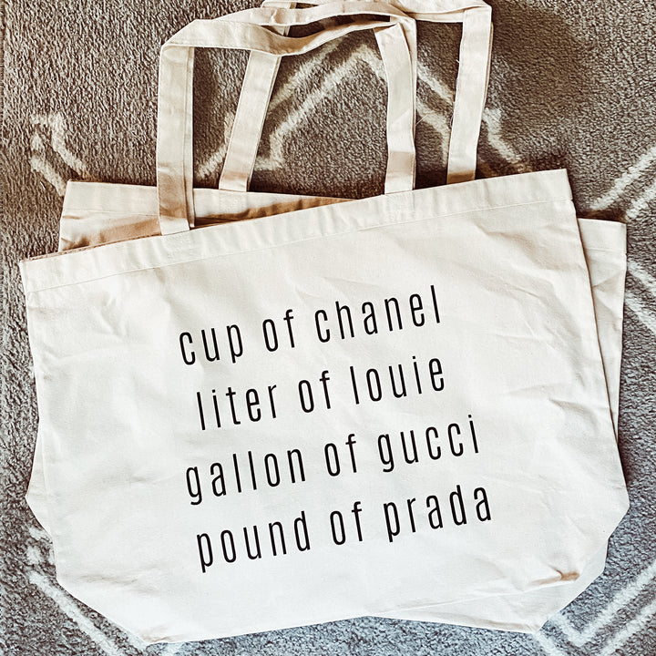 INGREDIENTS TO LUXE XL TOTE